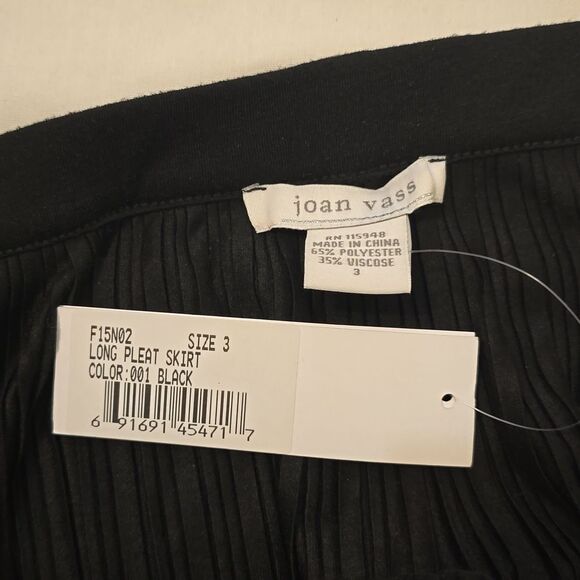 Joan Vass Pleated Knee-Length Black Skirt NWT size 3= 16 - Picture 9 of 10